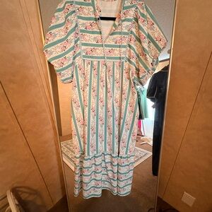 Floral Striped Maxi Dress